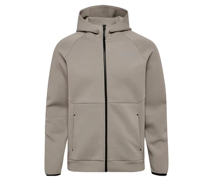 Graue HUMMEL Herren-Kapuzenjacke mit durchgehendem Reißverschluss und Kapuze.