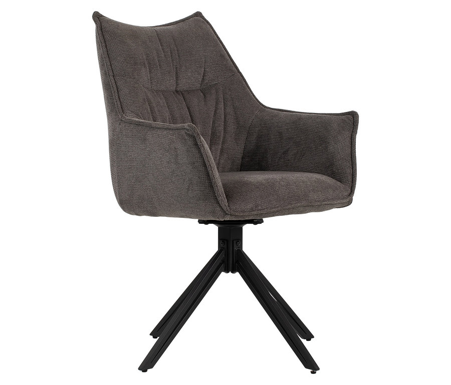 Nahaufnahme von DeVries Diningsessel »Ginosa«, drehbar, dunkelgrau.