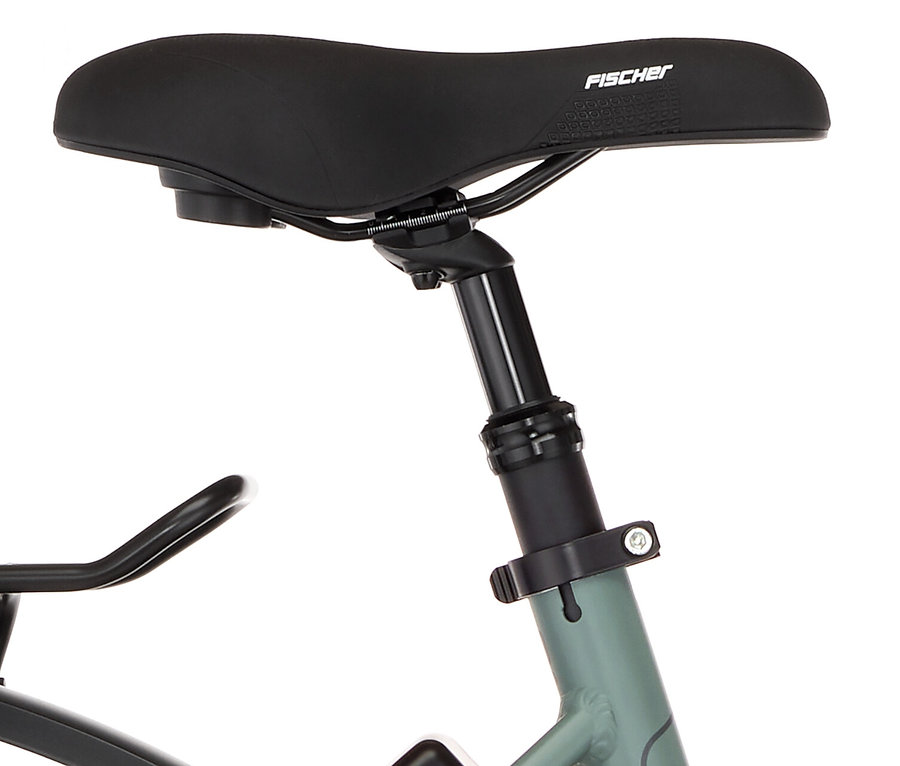 Nahaufnahme vom Sattel eines Fischer Viator 2.1, 55 cm Fahrrads.