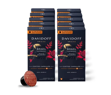 Packung DAVIDOFF CAFÉ ORIGINS Brazil Kapseln.