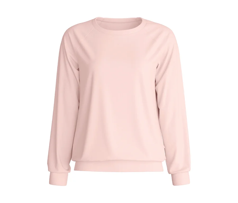 Hellrosa Calida »Favorites Arts« Langarm-Shirt, von vorne gezeigt.