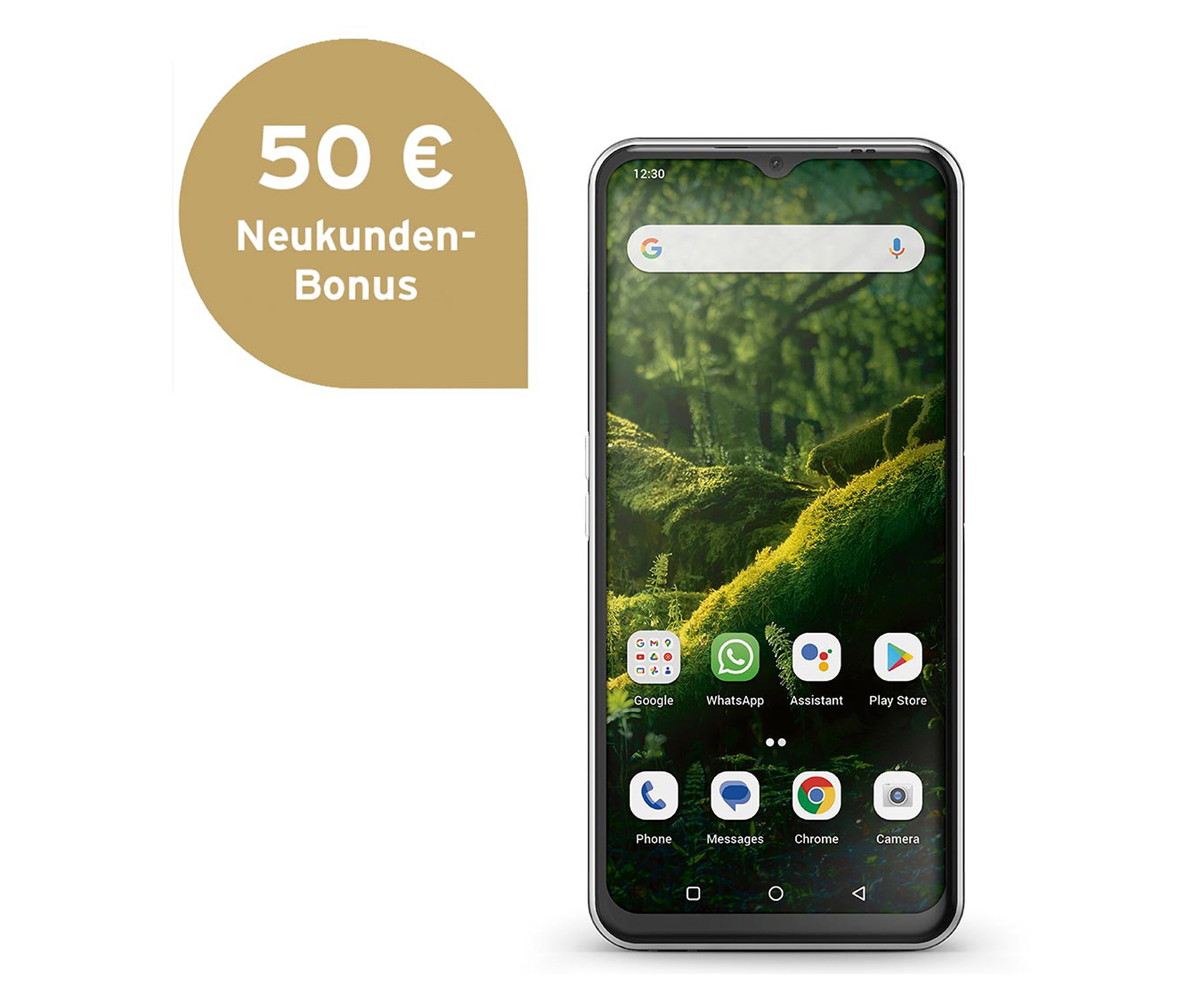 Schwarzes emporia SMART.6 Smartphone mit Homescreen.