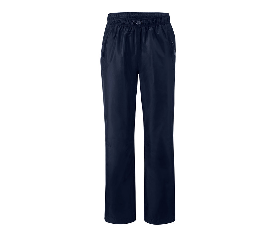 Dunkelblaue Unisex-Regenhose.