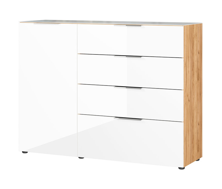Weißes Germania-Sideboard »Oakland 3697« mit Holzakzenten.