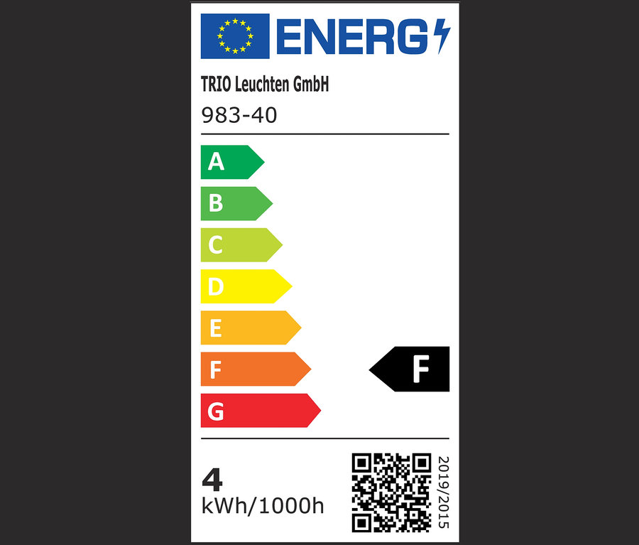 Energielabel mit Klasse F, 4 kWh/1000h.