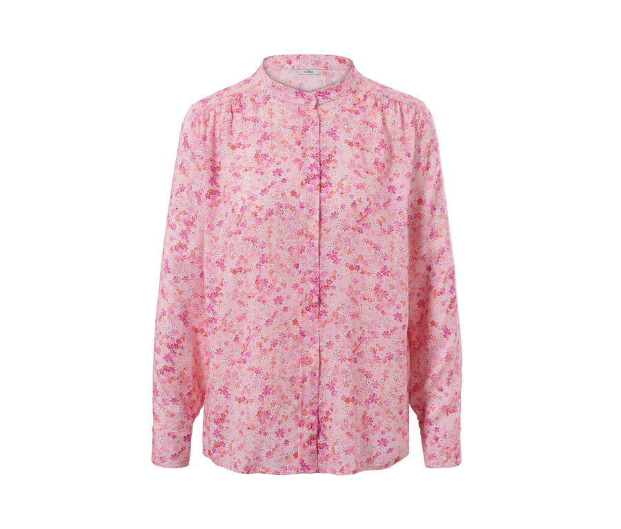 Rosa Bluse mit Print.