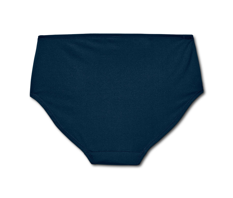 Detailansicht einer einzelnen marineblauen Panty aus einem 5er-Pack.