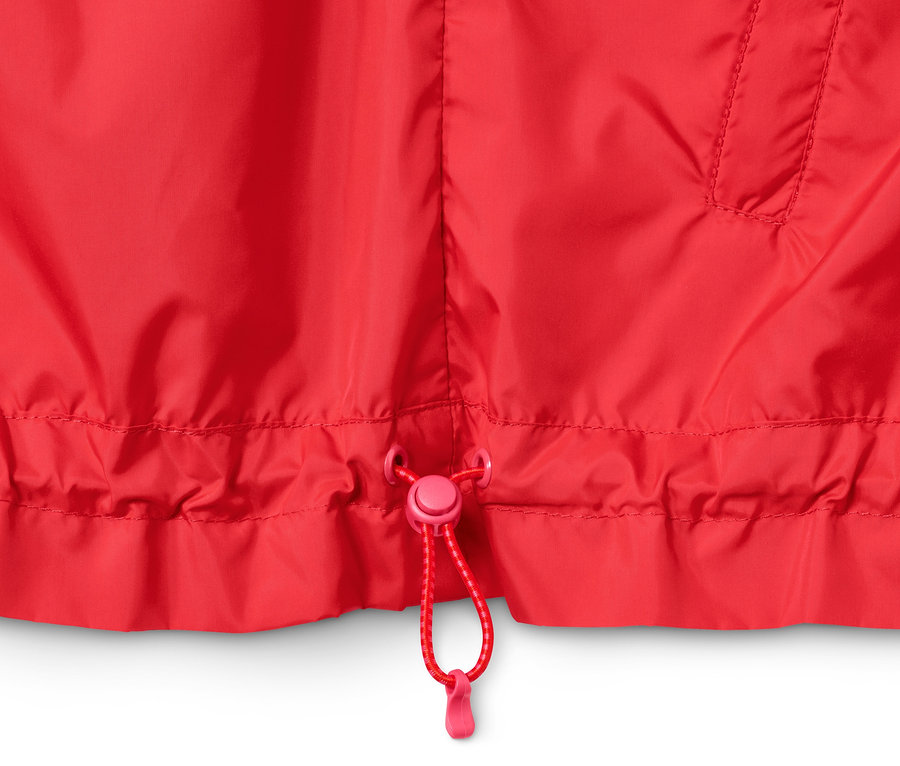 Detailaufnahme einer roten Windbreaker.