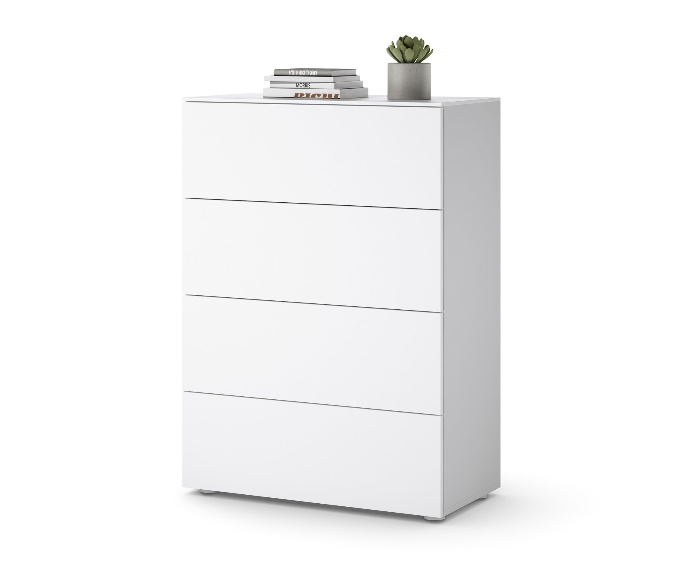 Tchibo - Kommode mit Schubladen - 80x40,5x112cm - weiß - Holz / Kunststoff