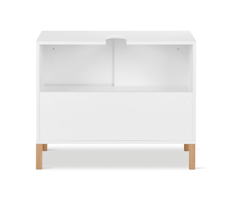 Weißer Waschbeckenunterschrank »Eklund« mit 2 Schiebetüren.
