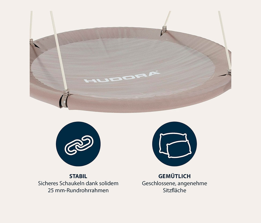 Beige HUDORA Nestschaukel »Lounge«, Ø 110 cm.