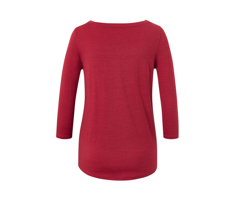 Rotes Funktionsshirt, 3/4-Arm, von hinten.