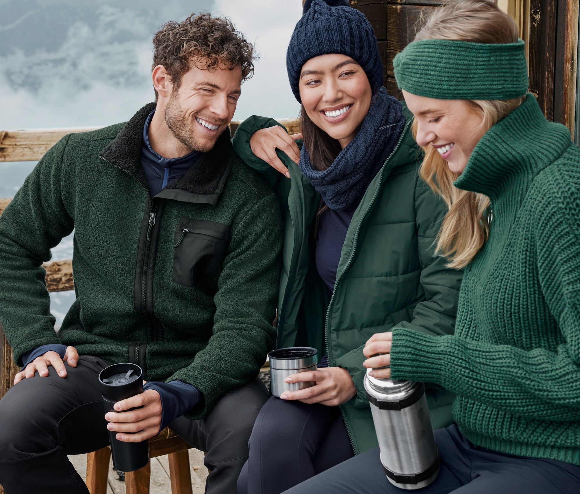 Thumbnail - Tchibo - Thermo-Strickfleecejacke - Damen - Gr. L - dunkelgrün
