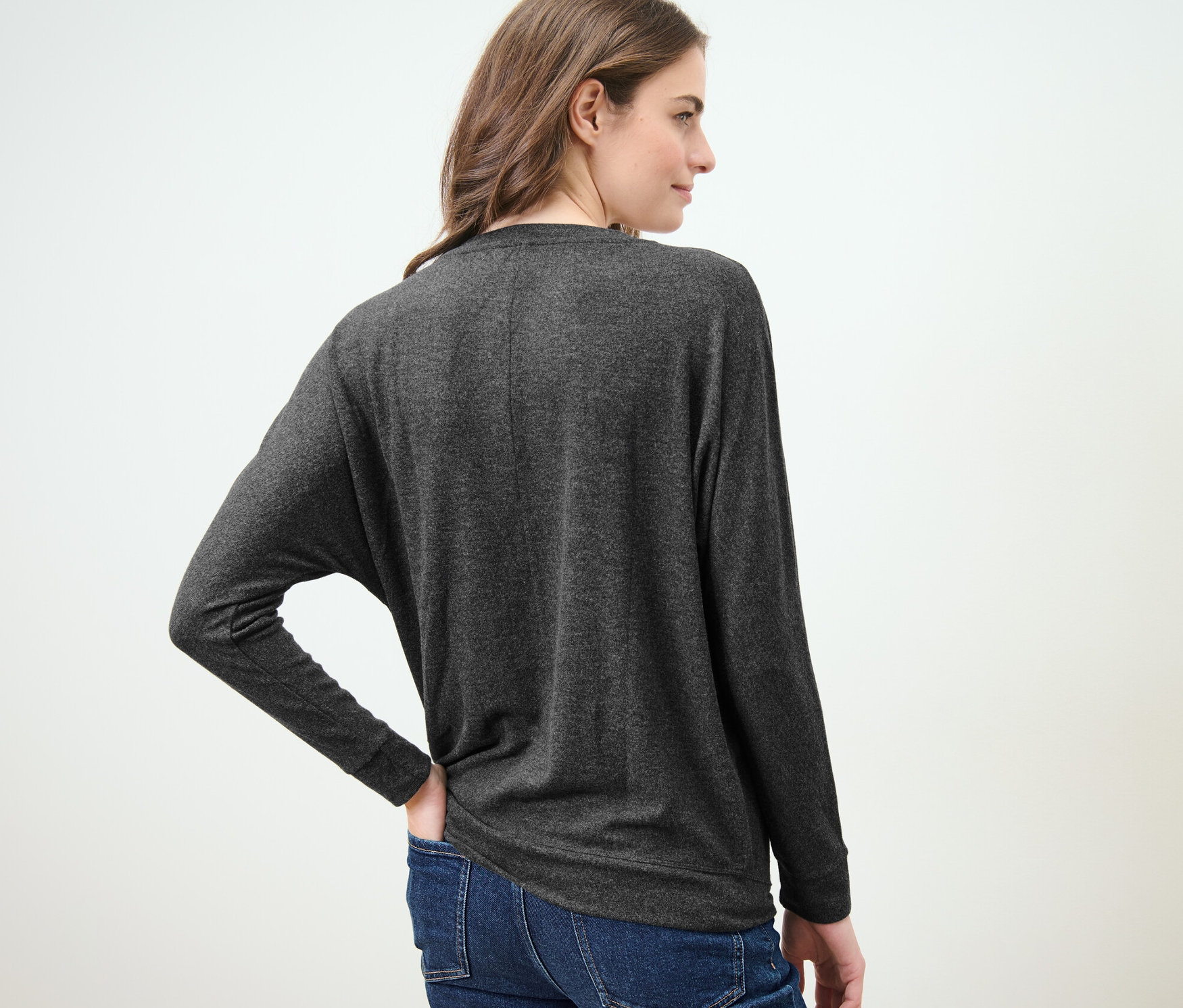 Thumbnail - Tchibo - Fledermausshirt - Damen - Gr. S - dunkelgrau
