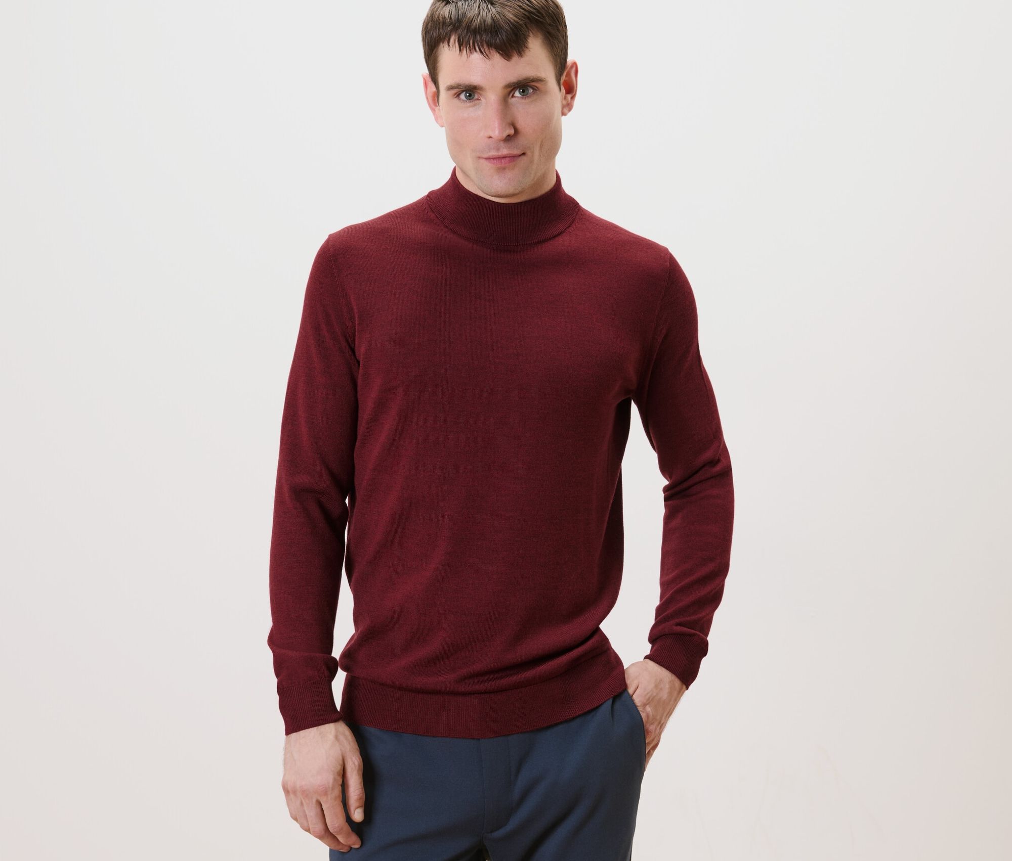 Thumbnail - Tchibo - Merino-Pullover - Herren - Gr. L - dunkelrot