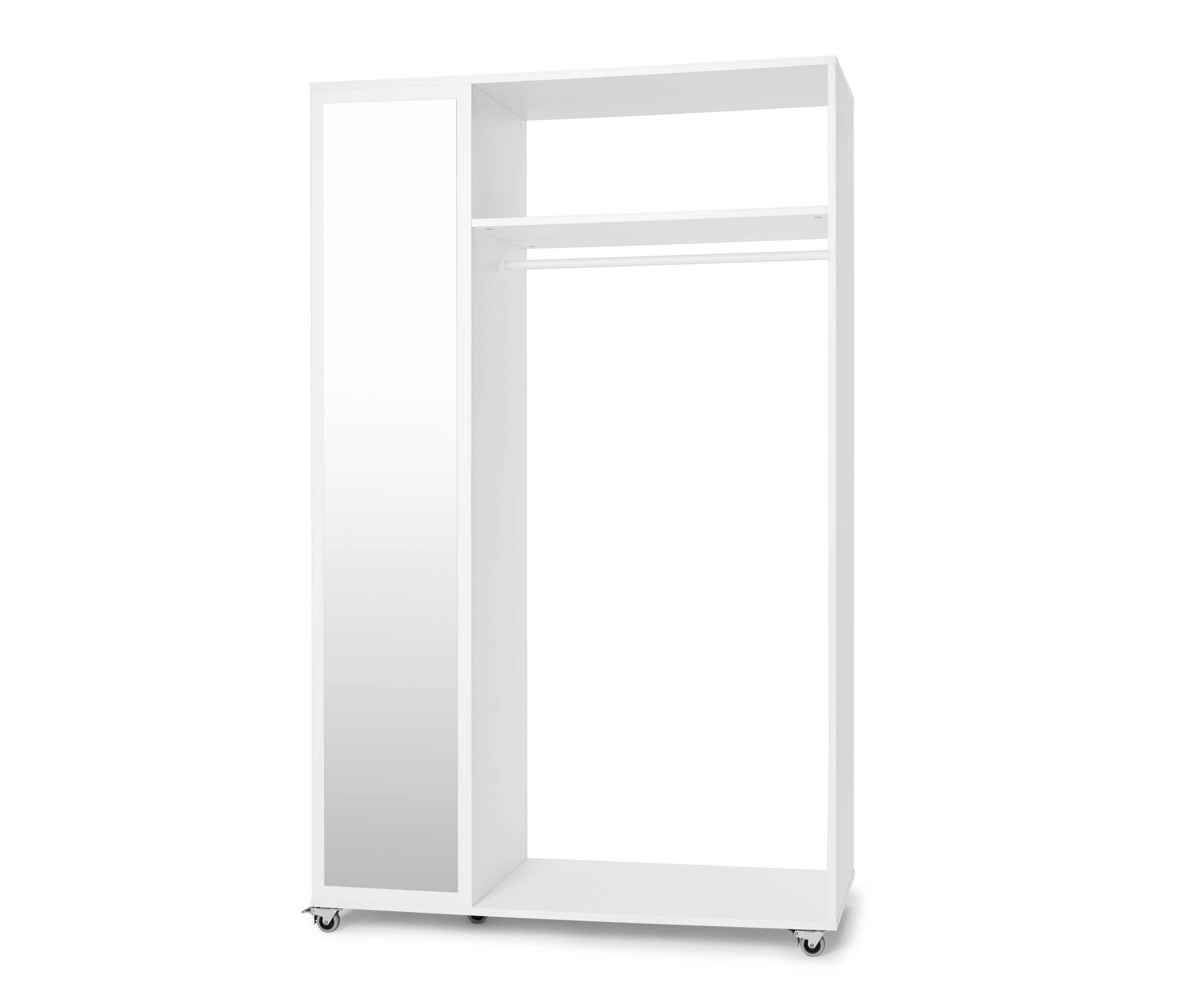 Thumbnail - Tchibo - Mobile Spiegelschrank-Garderobe - 110,5x45,5x180cm - weiß - Holz / Stahl