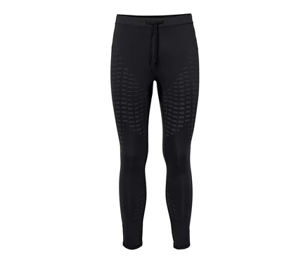 Schwarze Lauftight mit geometrischem Muster.