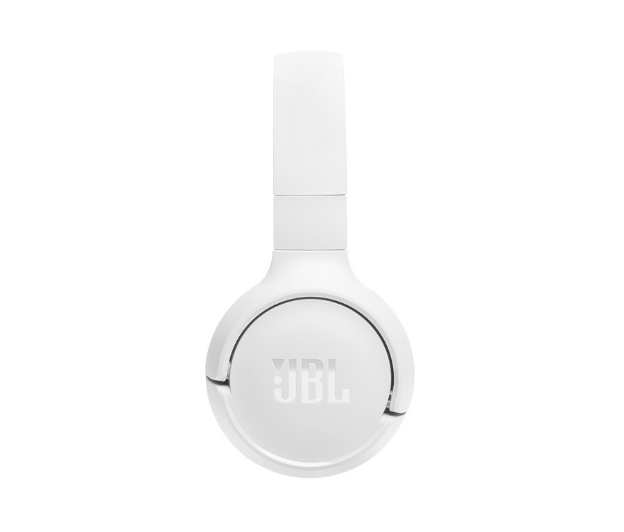 Weiße JBL »Tune 520« On Ear Kopfhörer auf weißem Hintergrund.