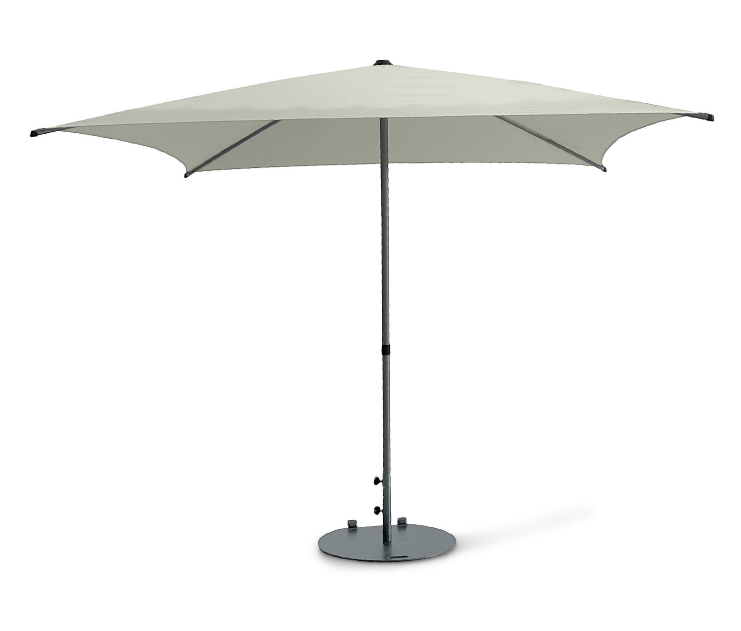 Ein hellgrauer Leco Marktschirm, ca. 250 x 250 cm, (exkl. Schirmständer).