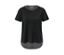 Schwarzes 2-in-1-Kurzarm-Sportshirt.