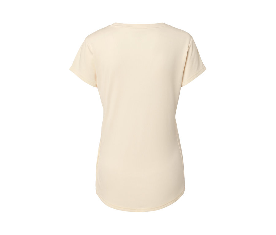 Cremefarbenes Sportshirt von hinten.