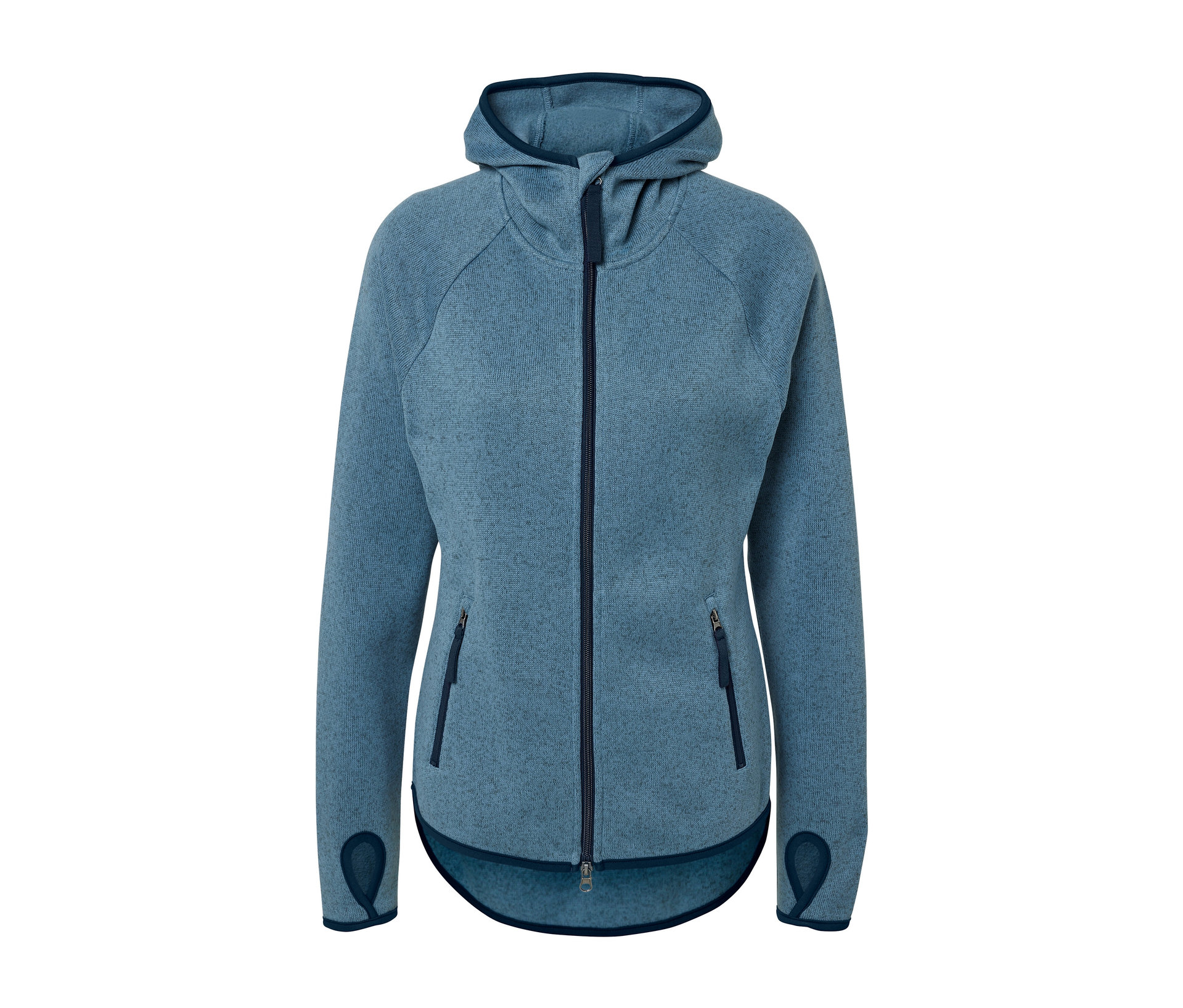 Strickfleece-Jacke - Damen - Gr. XS - blau - blau
