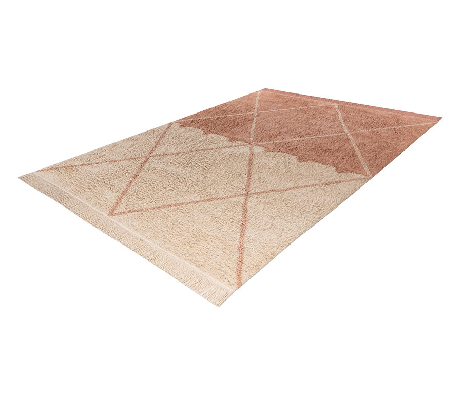 Kayoom Teppich »Mylen«, creme/altro mit abstraktem geometrischen Muster und Fransen.