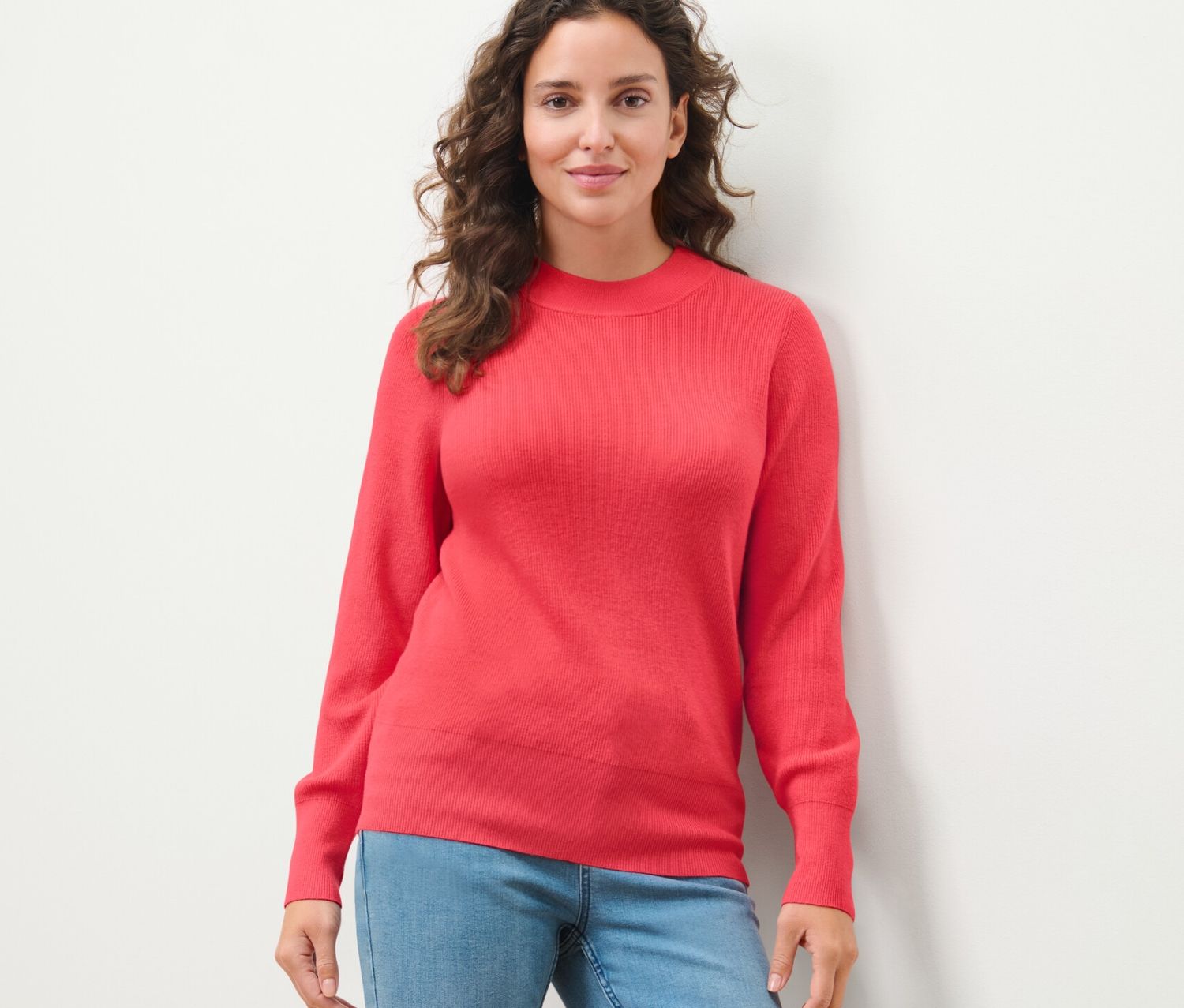 Thumbnail - Tchibo - Feinstrickpullover - Damen - Gr. M - koralle