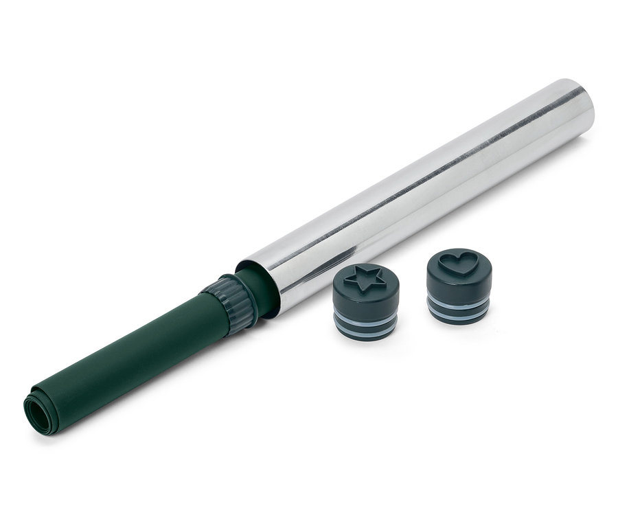 Dekorstift mit Aufsätzen in Stern- und Herzform.