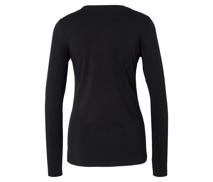 Schwarzes Langarmshirt von hinten.
