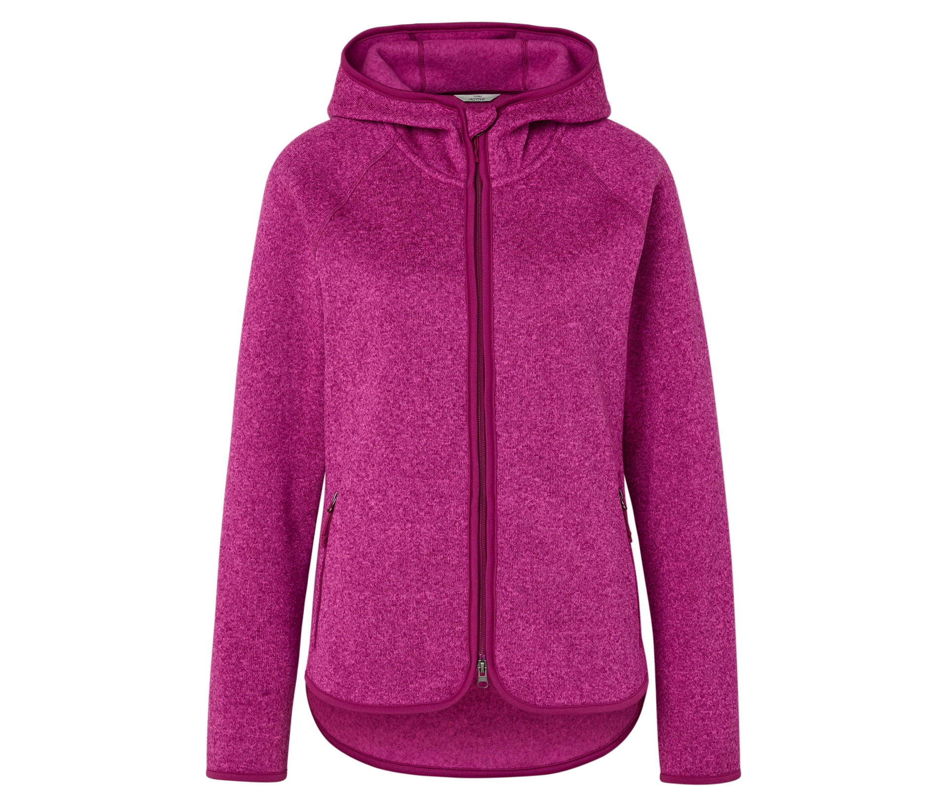 Strickfleecejacke mit Kapuze - Damen - Gr. L - pink - pink