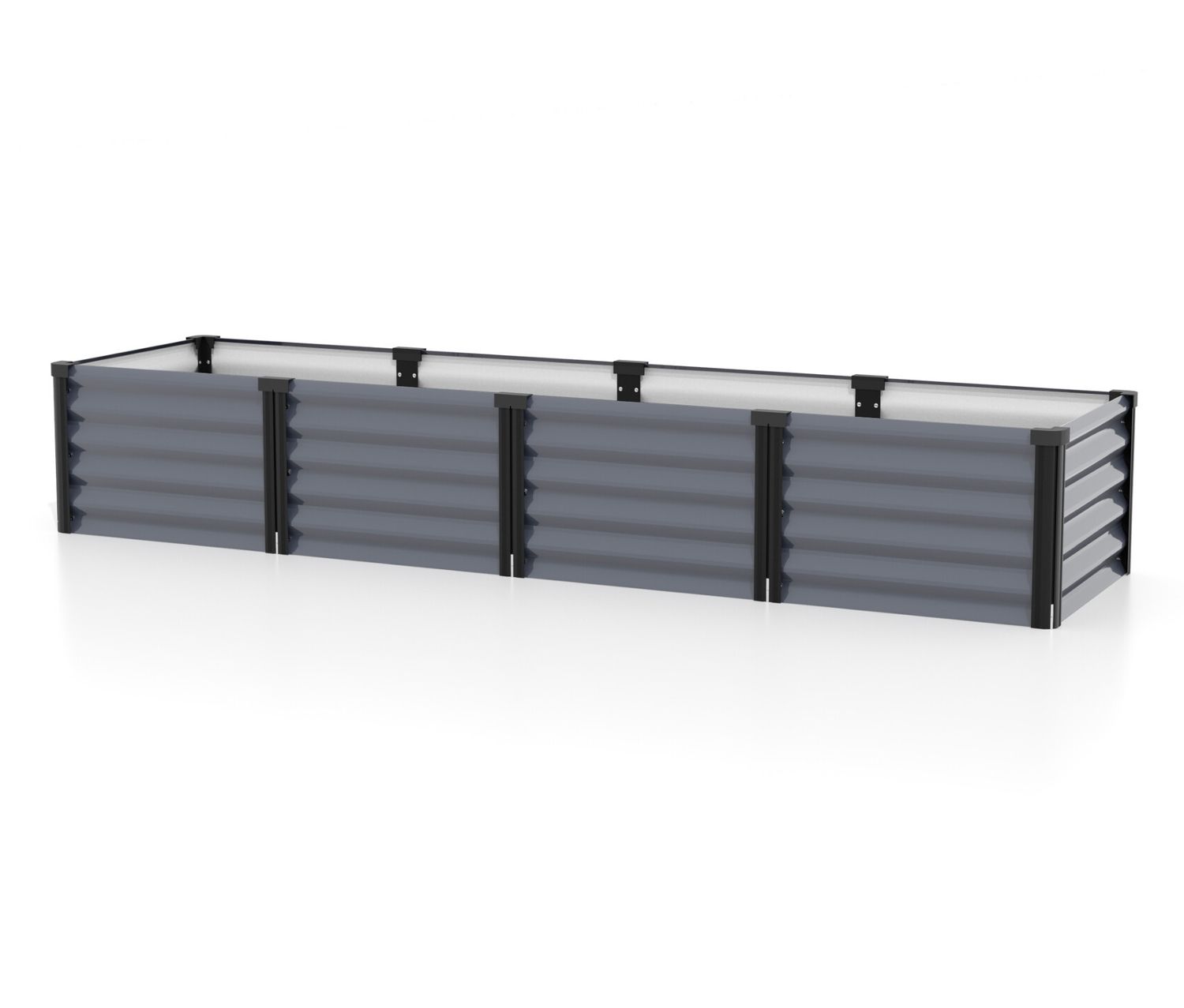 Vitavia Hochbeet 401 mit erhöhter Arbeitsfäche - 65x245x40cm - schwarz - Aluminium