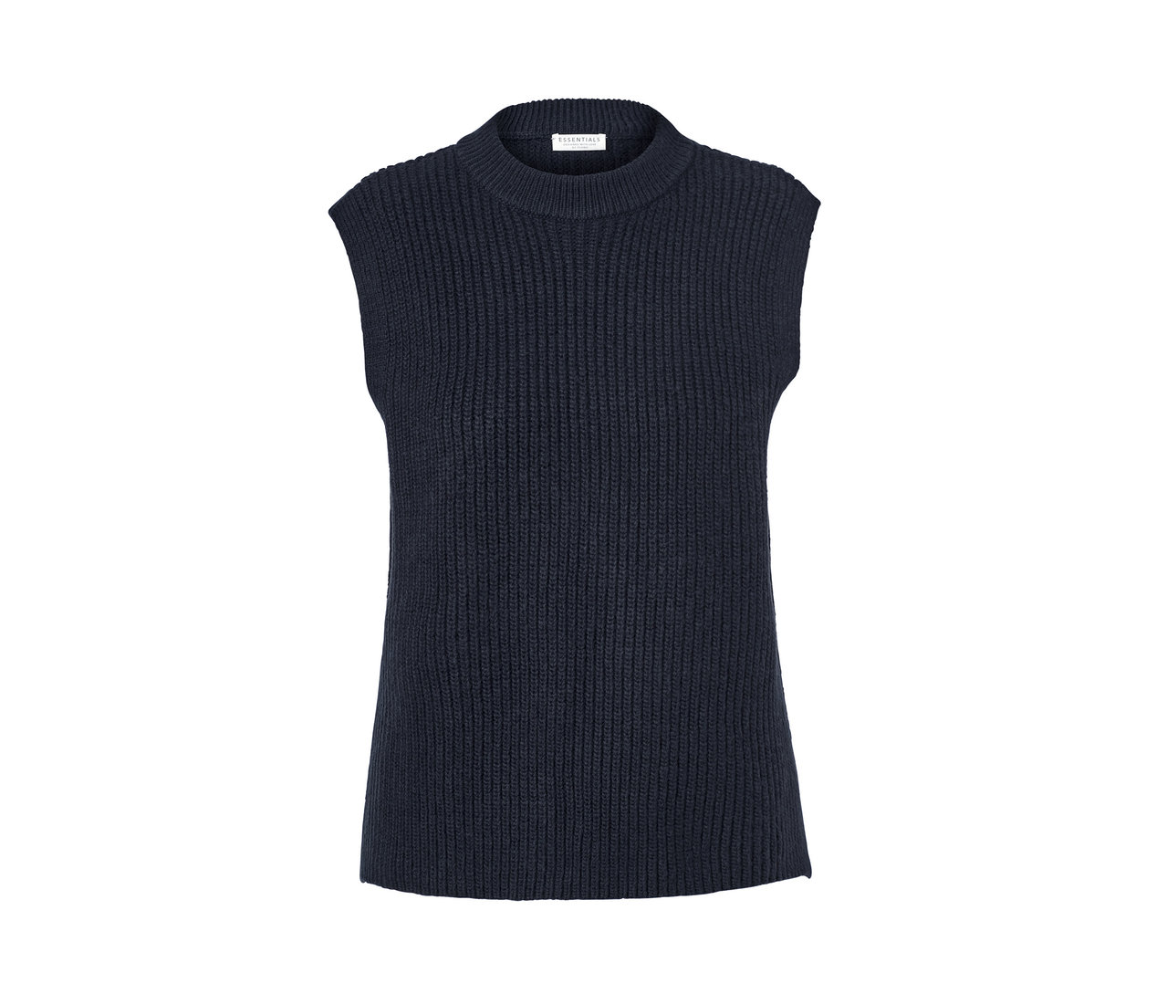 Marineblauer Strickpullunder.