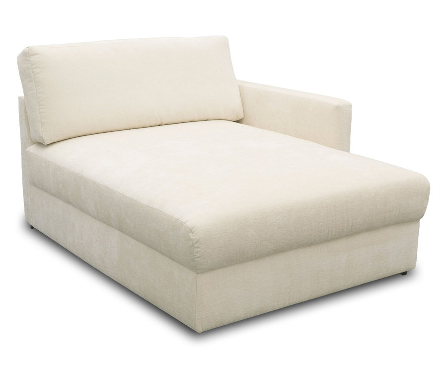 Cremefarbene DOMO Longchair, rechtsbündig.