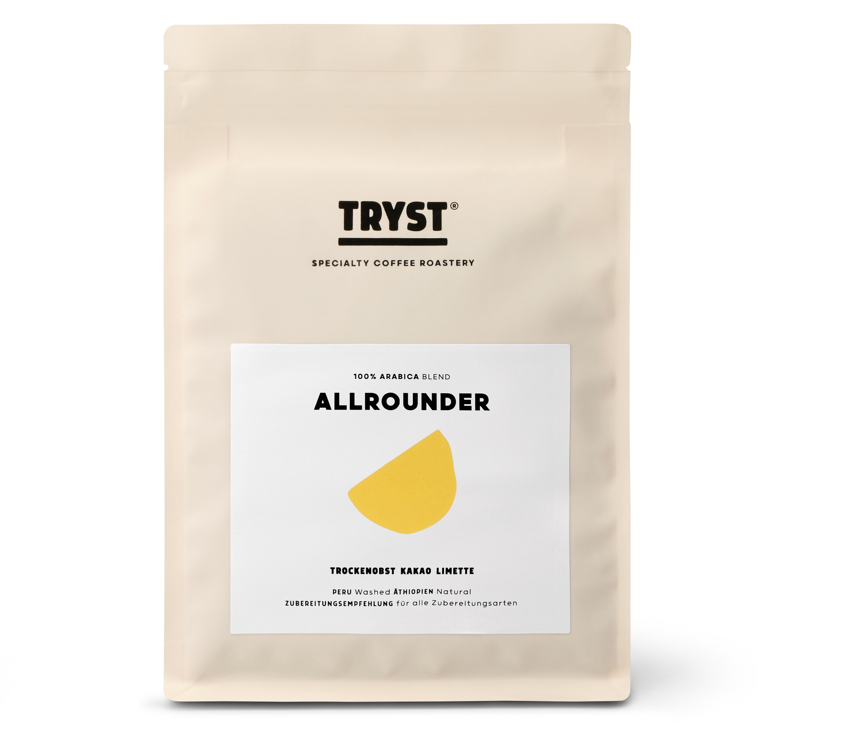 Eine Packung TRYST - Allrounder Omni-Roast - 250 g Ganze Bohne.
