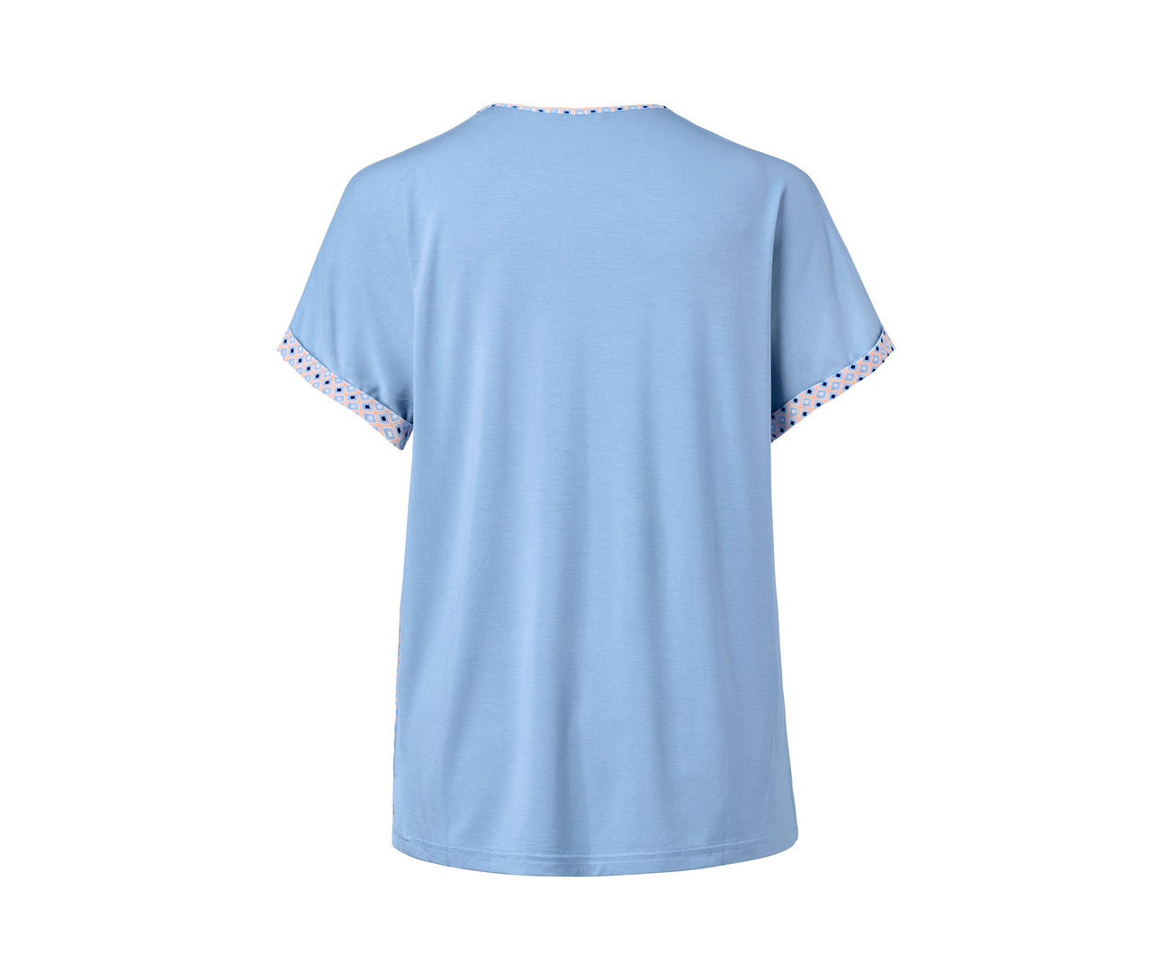 Blusenshirt im Materialmix, mit Alloverprint.