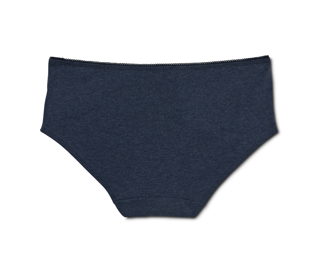 Dunkelblaue 5 Pantys mit schwarzer Spitze am Bund.