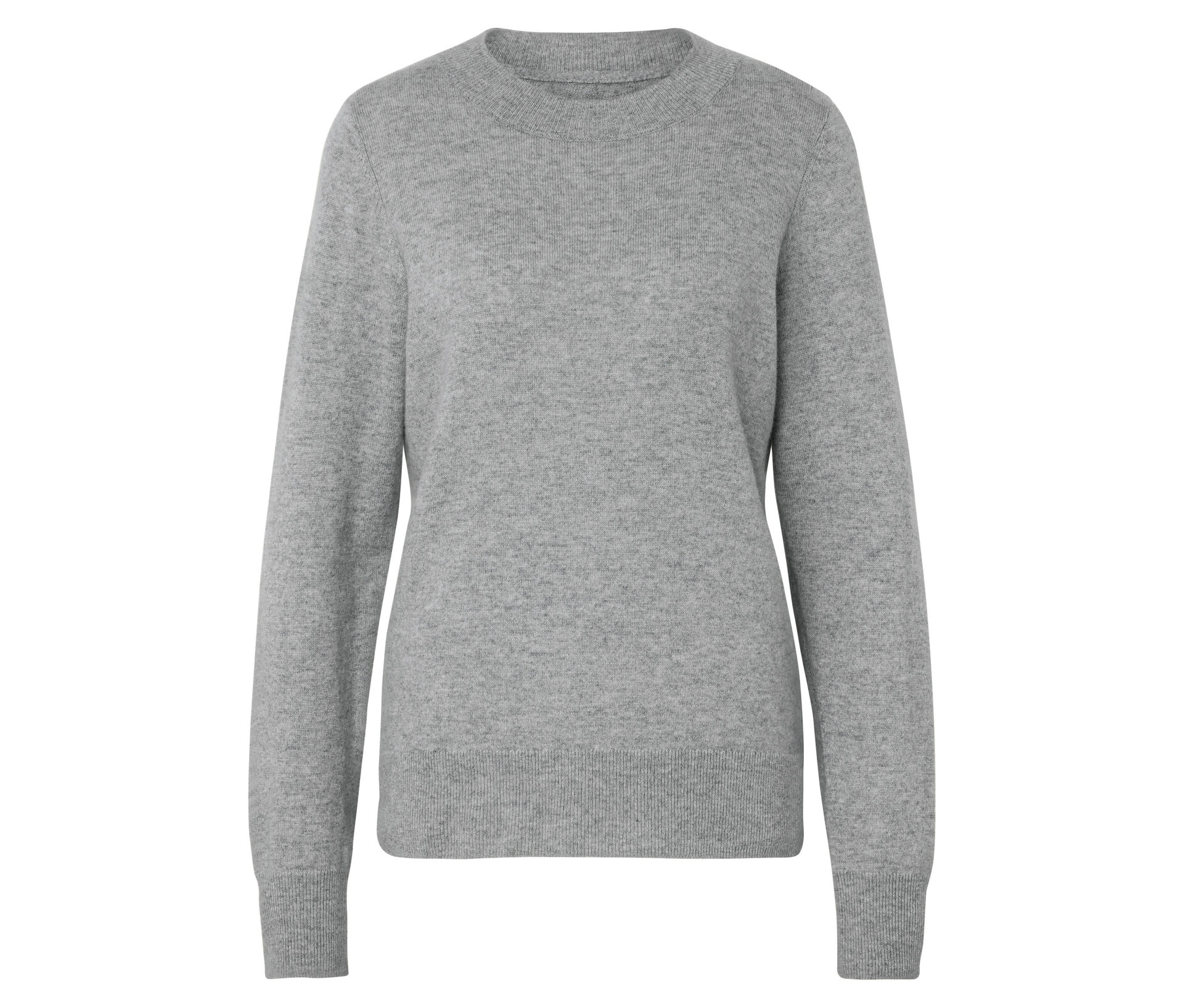 Strickpullover mit Cashmere - Damen - Gr. M - grau - grau