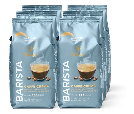 Sechs Packungen Barista Caffè Crema Kaffeebohnen, je 1 kg.