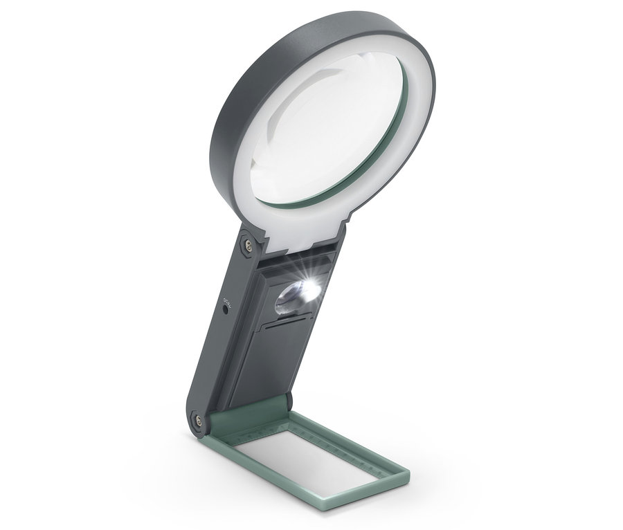 Ansicht einer LED-Arbeitslupe mit Ständer.