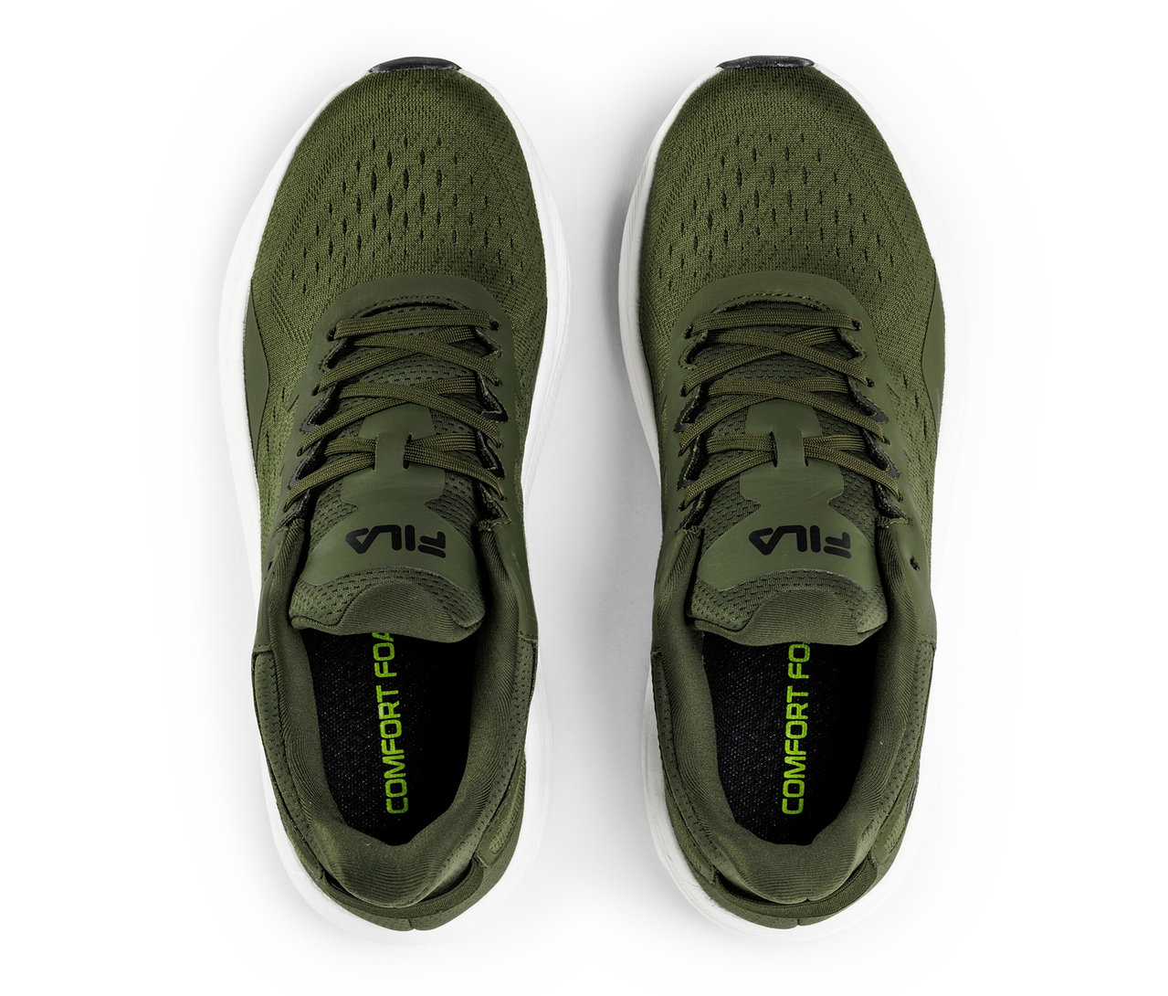 Draufsicht auf ein Paar FILA Retron Herren-Sneaker, beetle-white.