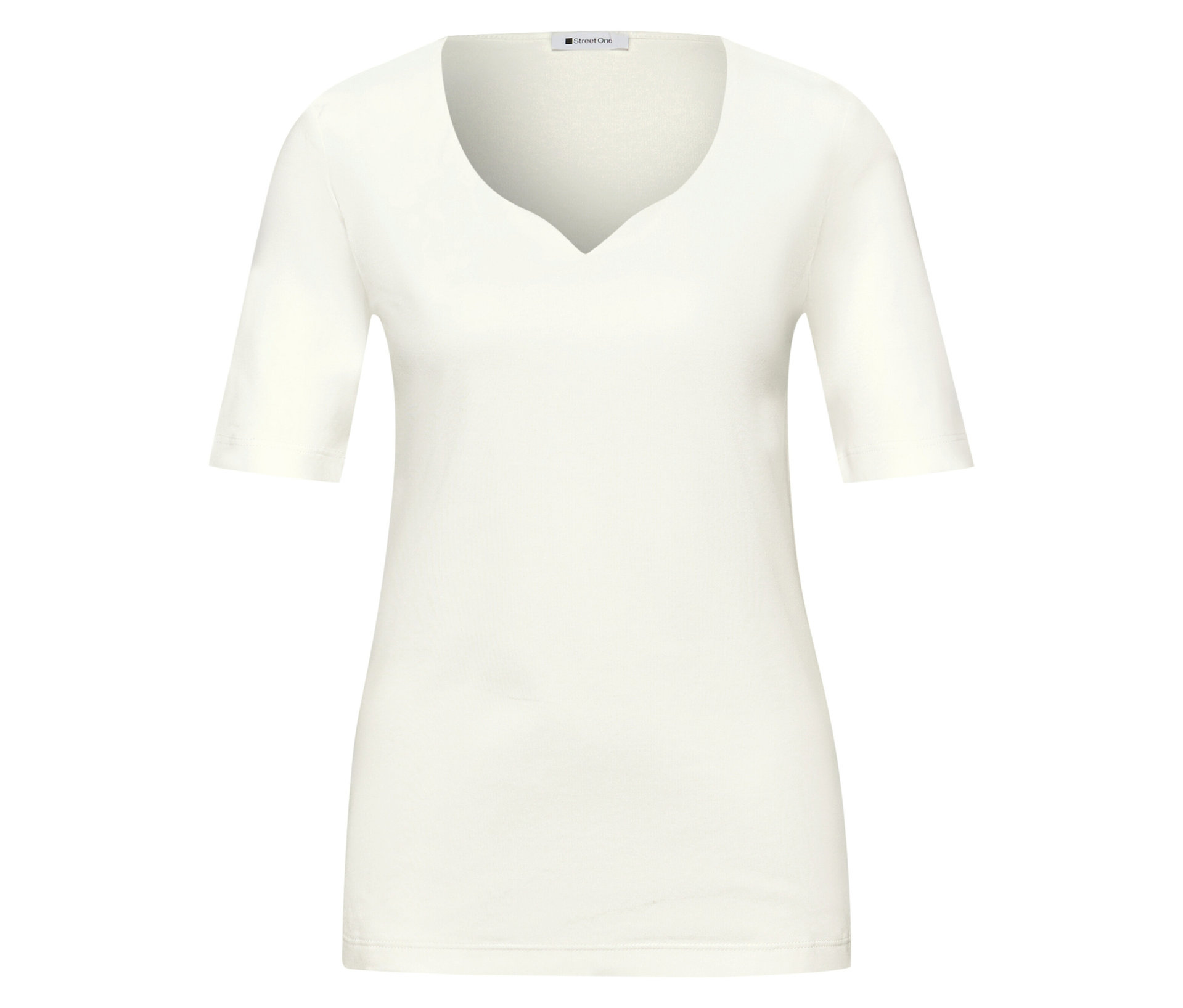 Kurzarmshirt - Damen - Gr. 46 - weiß - weiß
