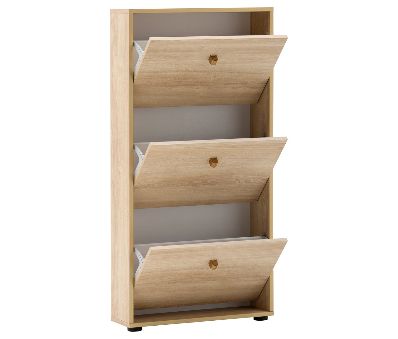 Schuhkipper »Flora« mit 3 Klappen, teilweise geöffnet.