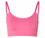 Pinkfarbenes Seamless-Bustier mit Spitze und schmalen Trägern vor weißem Hintergrund.