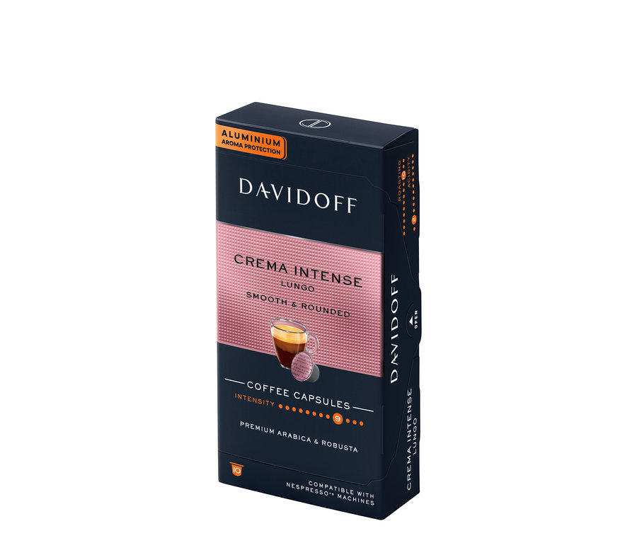 Packung DAVIDOFF CAFÉ Crema Intense - 10 Kapseln.