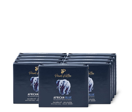 Neun Packungen Privat Kaffee African Blue - 9x 500 g Gemahlen.
