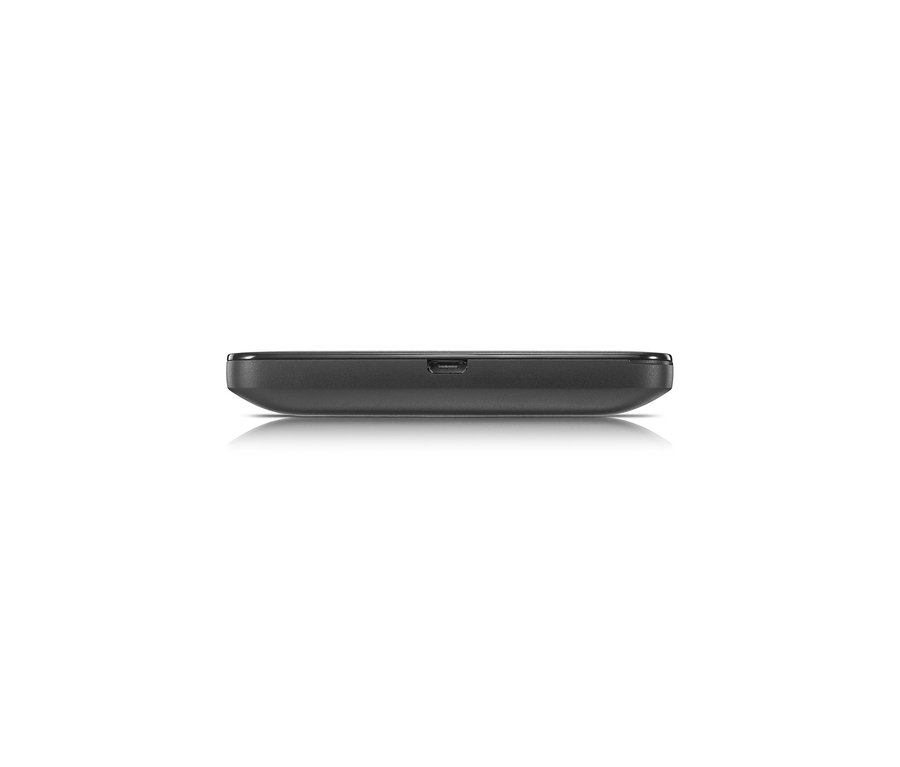 Detailansicht eines schwarzen WLAN to go-Routers Alcatel.