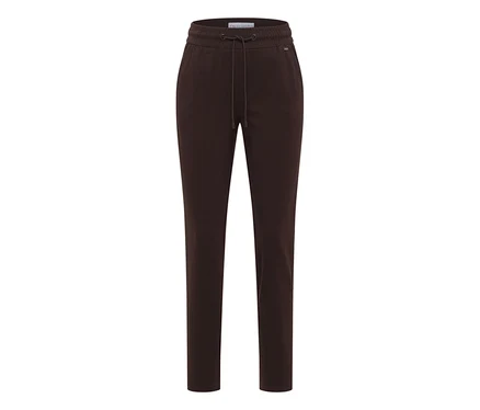 CECIL Jerseyhose, braun. Dunkelbraune Jerseyhose mit elastischem Bund und Kordelzug.
