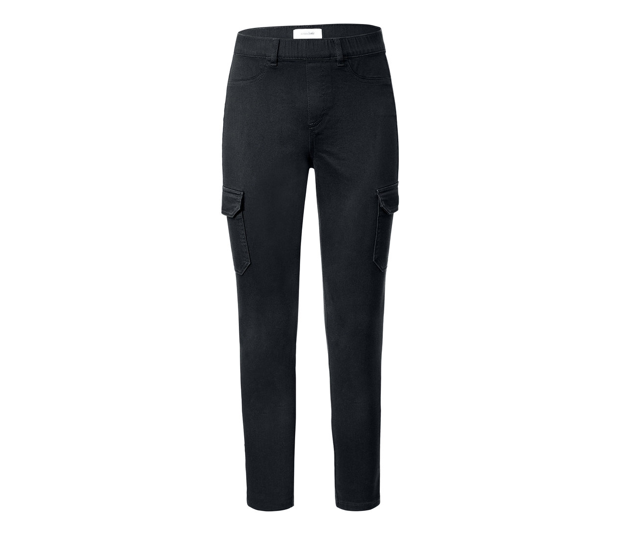 Schwarze knöchellange Cargohose.