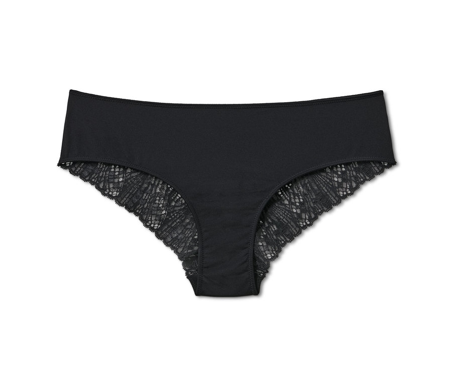 Ein schwarzer Brazil-Slip mit Spitze, 1 von 5 Slips.